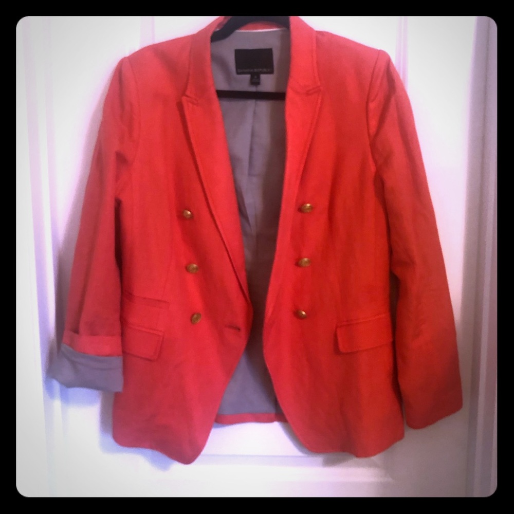Banana Republic blazer - coral/ gold - never worn!